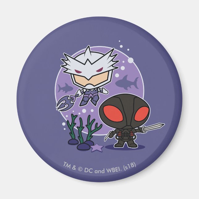 Aimant Aquaman | Chibi Orm & Black Manta Graphisme sous-m (Devant)