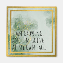 Aquarelle Affirmation Positive Vert/Or