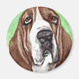 Aimant Aquarelle Basset