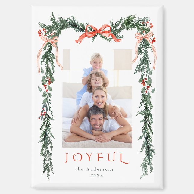 Aimant Aquarelle Cadres de Noël Vacances photo (Recto)