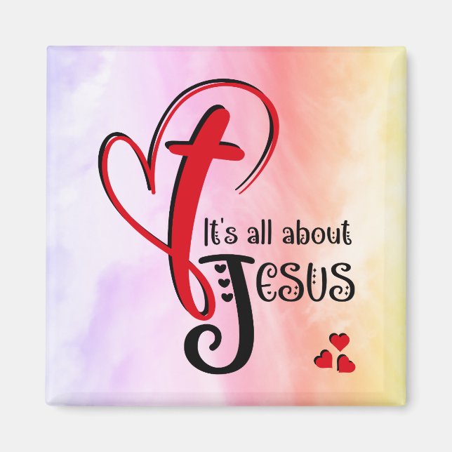 Aimant Aquarelle C'EST TOUT SUR JÉSUS Christian (Devant)