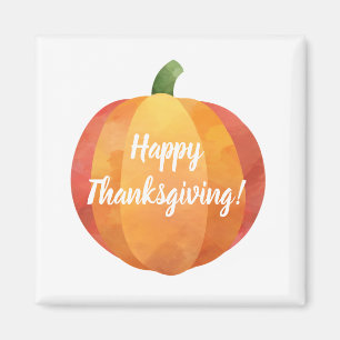 Aimant Aquarelle Citrouille bon thanksgiving