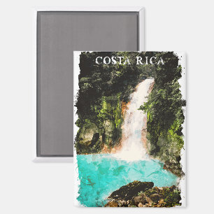 Aimant Aquarelle colorée Costa Rica Nature