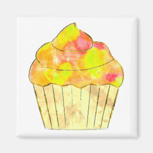 Aimant Aquarelle Cupcake Peinture