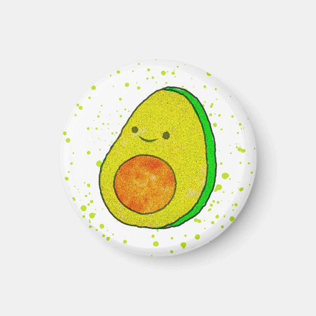 Aimant Aquarelle Cute Carton Avocado (Devant)
