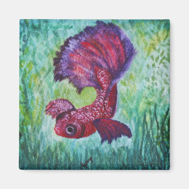 Aimant Aquarelle de Betta fish (Devant)