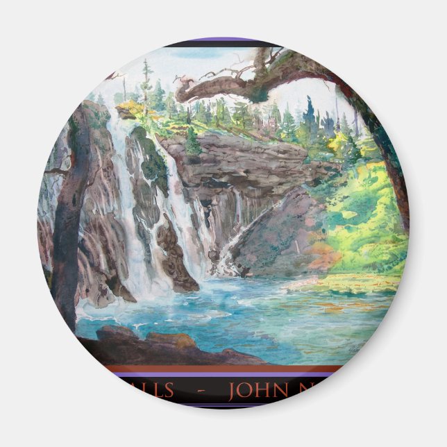 Aimant Aquarelle de Burney Falls (Devant)