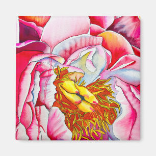 Aimant Aquarelle de fleur rose