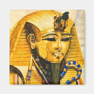 Aimant Aquarelle de masque d'or de Toutankhamon