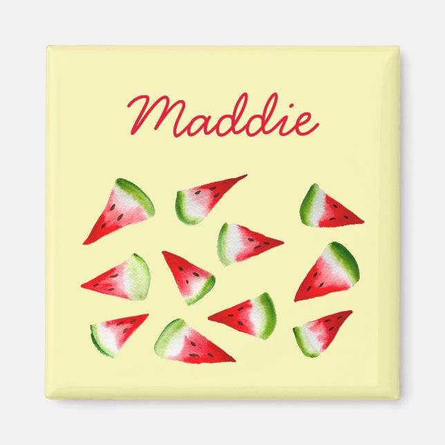 Aimant Aquarelle de pastèque fruit mignon (Devant)