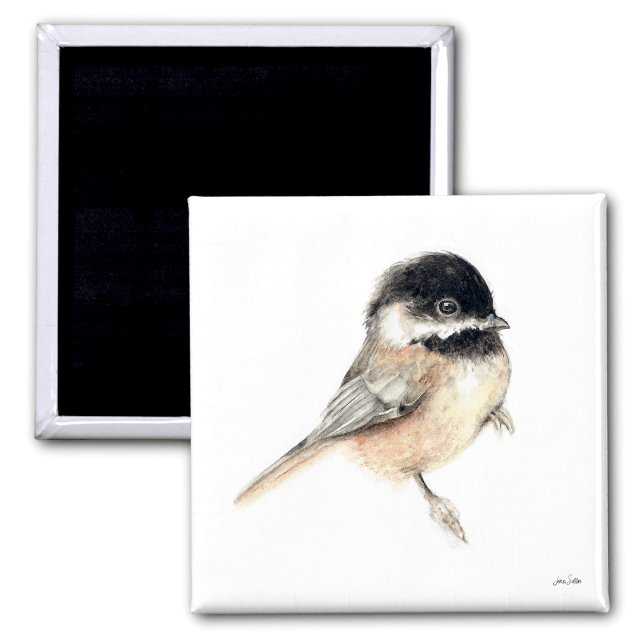 Aimant Aquarelle de poulet - Magazine d'art (Chickadee Watercolor Art Magnet from Jenn's Emporium. )