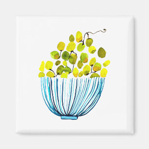 Aimant Aquarelle de raisins fruits mignons