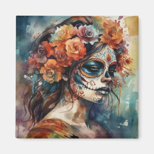 Aimant Aquarelle Dia de los Muertos