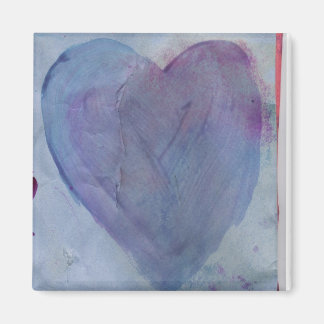 Aimant Aquarelle du coeur bleu
