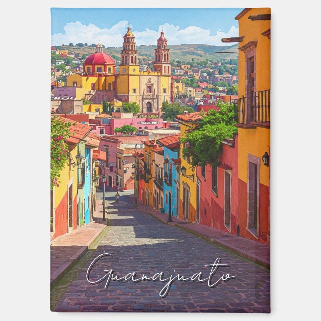 Aimant Aquarelle du Mexique de Guanajuato (Recto)