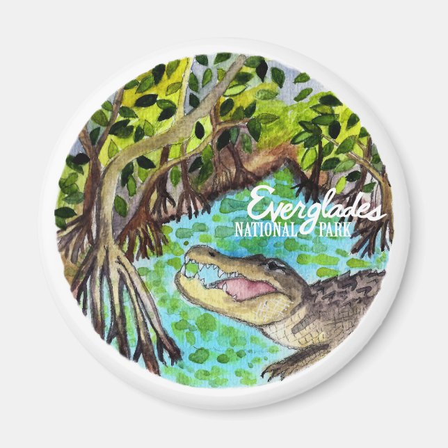 Aimant Aquarelle du parc national des Everglades (Devant)