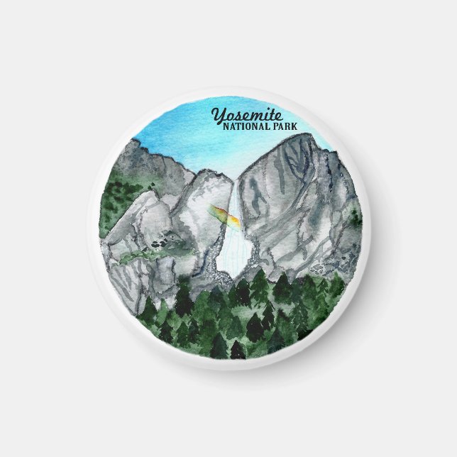 Aimant Aquarelle du parc national Yosemite (Devant)