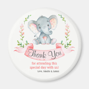 Aimant Aquarelle Elephant Girl Merci