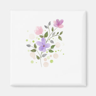 Aimant Aquarelle Fleur Ressort Nature Peinture Florale