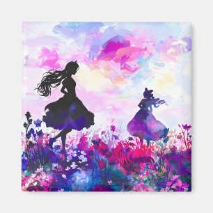 Aimant Aquarelle fleur sauvage Wonderland