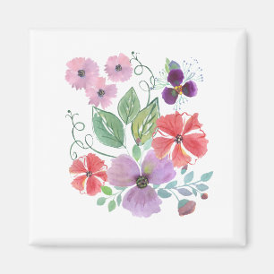 Aimant Aquarelle, fleurs.