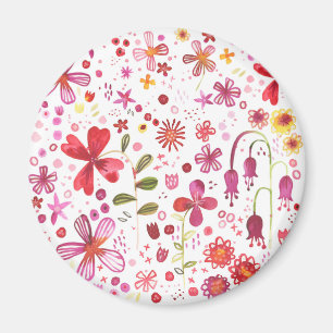 Aimant Aquarelle florale contemporaine
