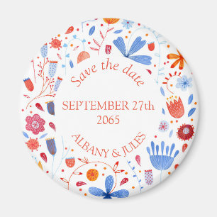 Aimant Aquarelle Flower Meadow Enregistrer la date