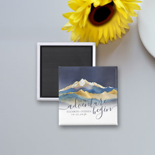 Aimant Aquarelle Golden Mountains Mariage Enregistrer La