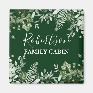Aimant Aquarelle Ivy Sage Ferns Famille Cabine Vert