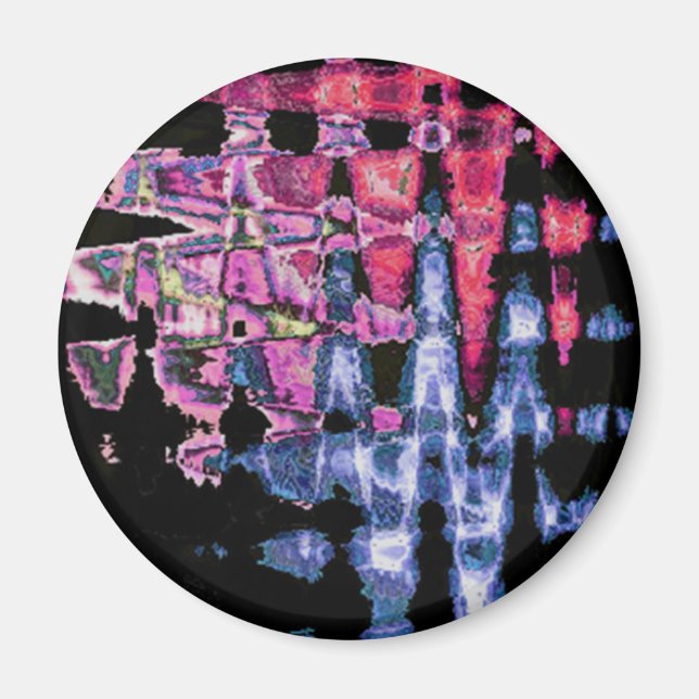 Aimant Aquarelle jolie violette, gris cendré et noire (Devant)