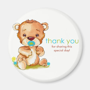 Aimant Aquarelle mignonne Bébé Ours Garçon Merci
