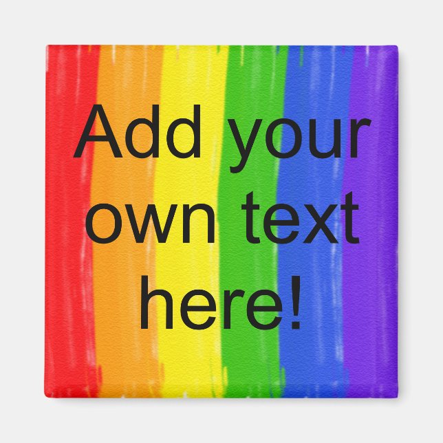 Aimant Aquarelle personnalisable Arc-en-ciel (Devant)