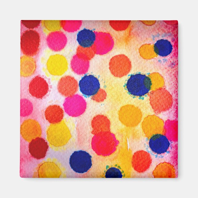 Aimant Aquarelle pois cercles mignons (Devant)