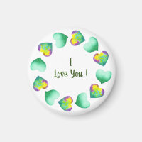 Aquarelle romantique Cute Vert Saint Valentin