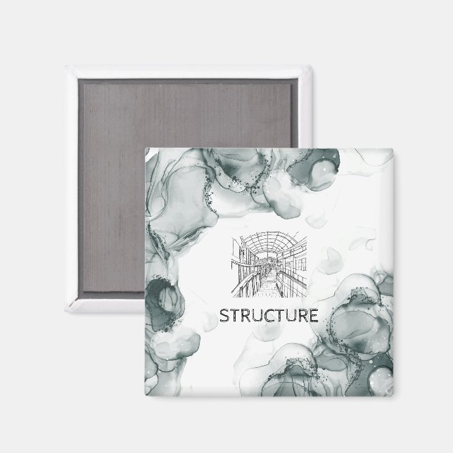 Aimant Aquarelle ton Leeds (Recto/Verso)