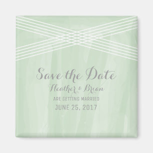 Aimant Aquarelle verte Déco Enregistrer la date