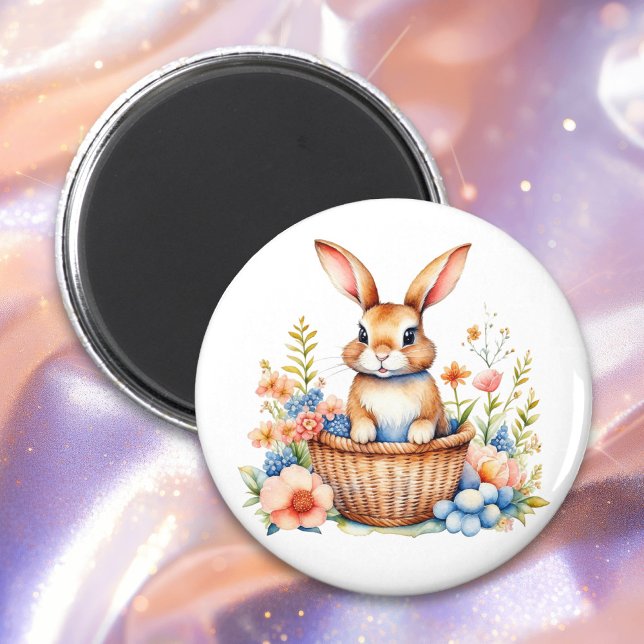 Aimant Aquarelle vintage Lapin de Pâques (Créateur téléchargé)