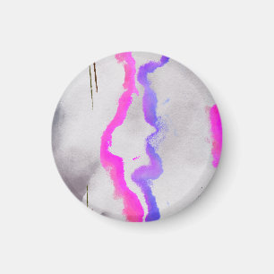 Aimant Aquarelle violet et rose Abstrait