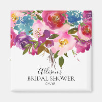 Aquarelle violet et rose Douche Favoriser l'aimant