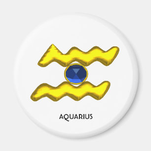 AIMANT AQUARIUS /GOLD ZODIAC BIJOU D'ANNIVERSAIRE