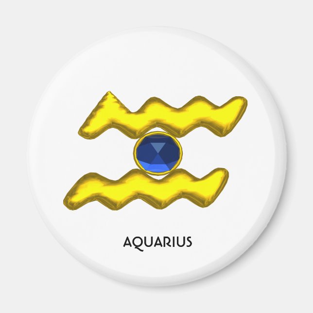 AIMANT AQUARIUS /GOLD ZODIAC BIJOU D'ANNIVERSAIRE (Devant)