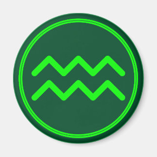 Aimant Aquarius Zodiac Symbol Green Contrast