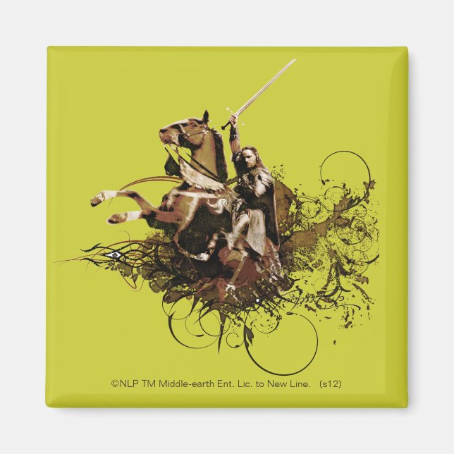 Aimant Aragorn équitation d'un cheval vectoriel collage (Devant)