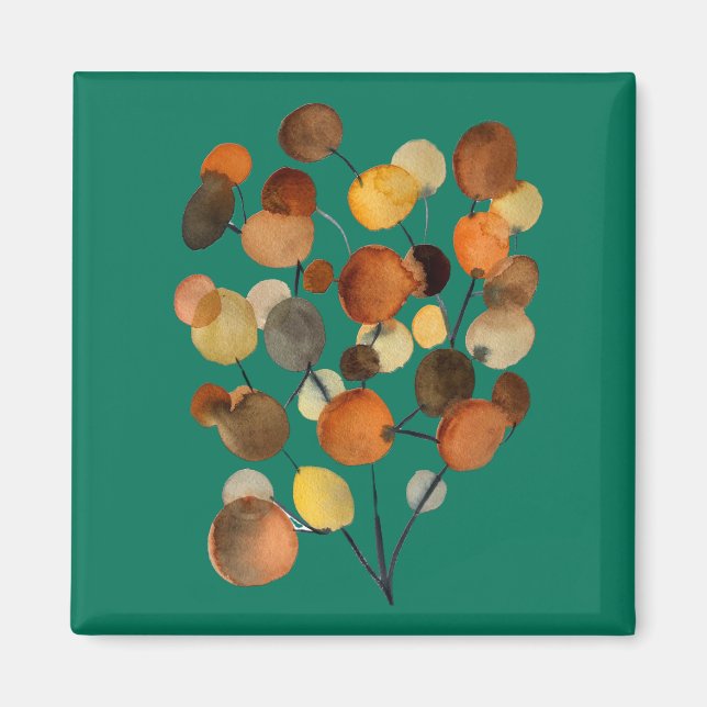 Aimant Arbre Abstrait brun d'automne (Devant)