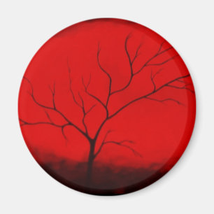 Aimant Arbre Abstrait et ciel rouge Art déco Abstrait ori