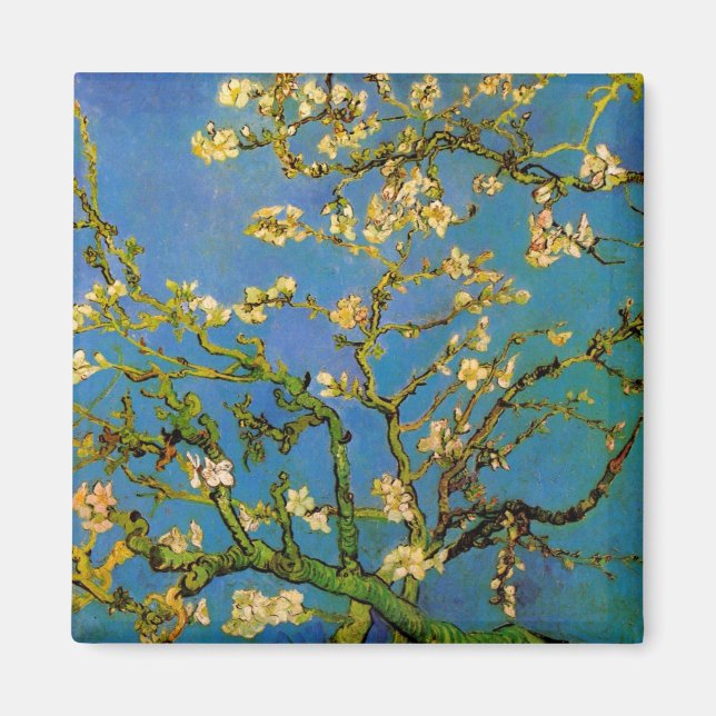 Aimant Arbre aux amandes en fleurs par Vincent van Gogh (Devant)
