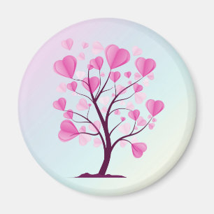 Aimant Arbre d'amour Arbre de coeur Pastel rose Aquarelle