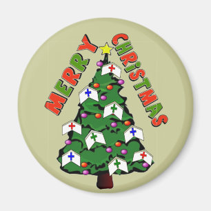 Aimant Arbre de casquette d'infirmière de Joyeux Noël