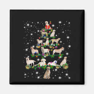 Aimant Arbre De Noël Du Labrador Couvert De Lampe De Feu