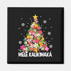 Aimant Arbre de Noël Floral Hawaïen Mele Kalikimaka Tro